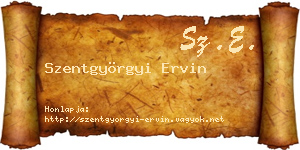 Szentgyörgyi Ervin névjegykártya