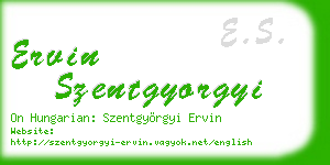 ervin szentgyorgyi business card
