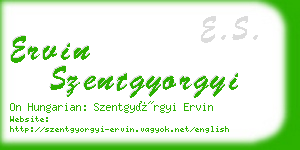 ervin szentgyorgyi business card